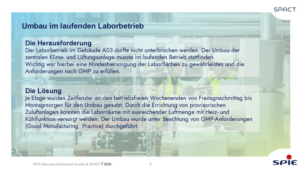 Laboratory renovation in progress while maintaining operations, emphasizing strategic facility management.